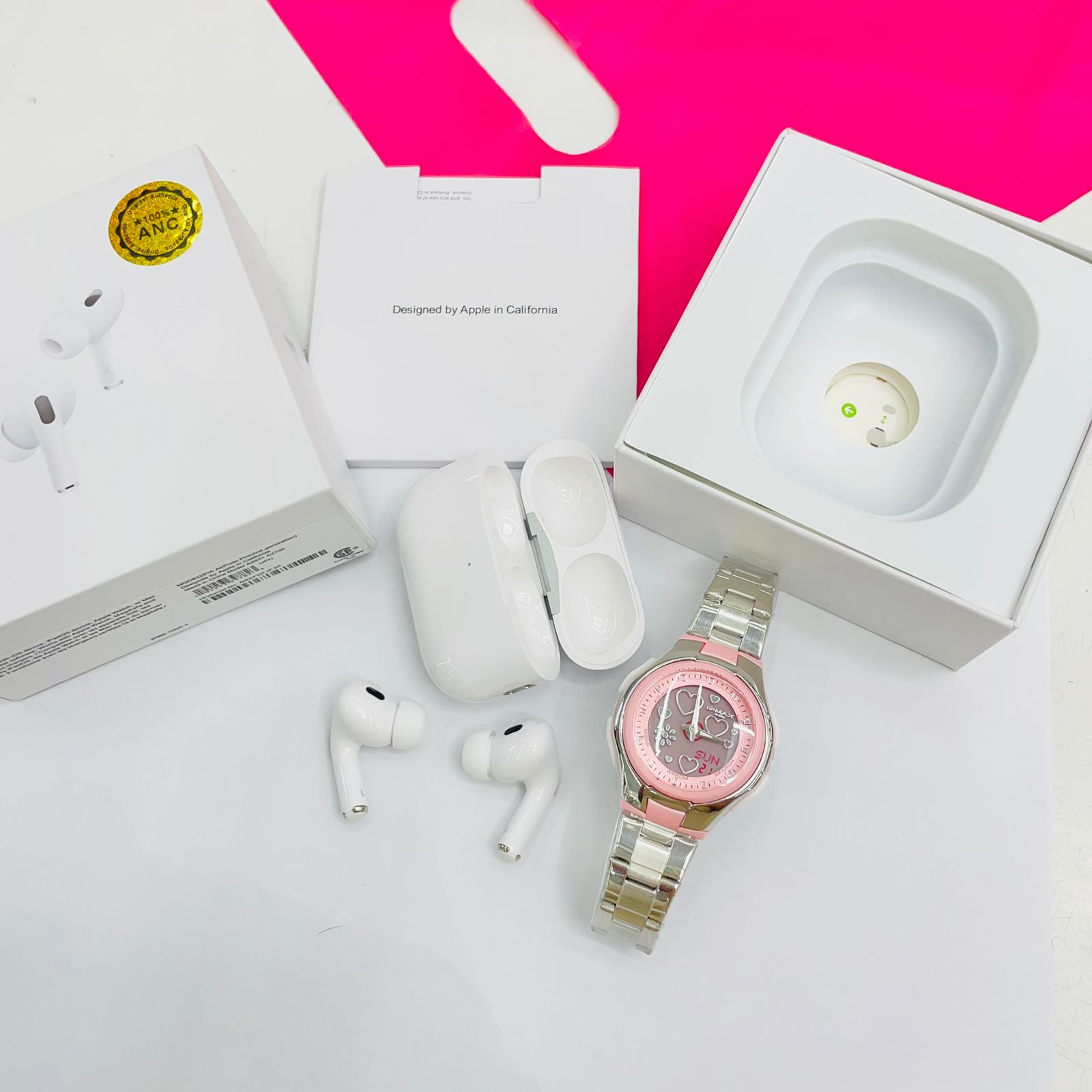 COMBO 2X1 AUDIFONOS + RELOJ DAMA